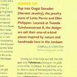 Insider Tip in National Geographic guide to Amsterdam