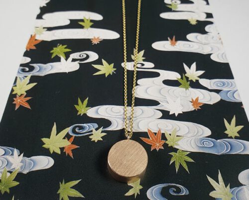 Roodgouden doosje hanger japonais. Rose gold Box pendant Japonais. Oogst goudsmid Amsterdam