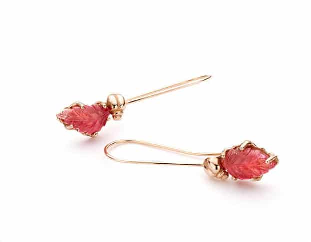 gouden oorsieraden insecten * toermalijn: geoogst - Afbeelding 2