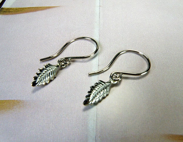 gouden collier & oorsieraden blaadjes * maatwerk voor marea - Afbeelding 2