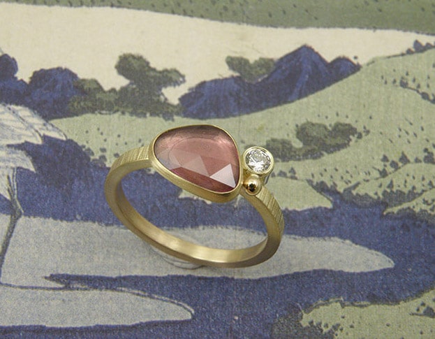 golden gemstone ring cluster * sapphire: sold - Image 2
