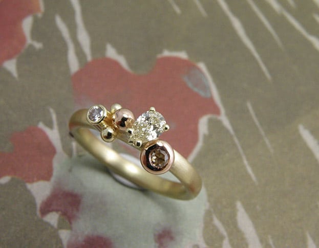 gouden ring verzameling * diamant: geoogst - Afbeelding 2