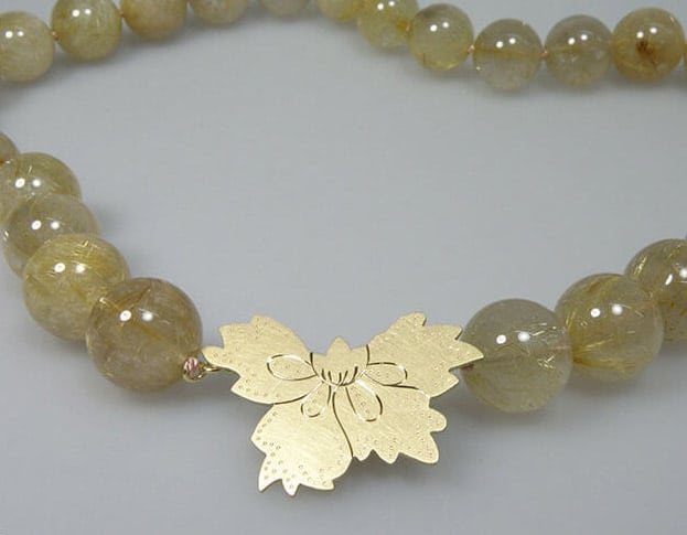 lineair collier * rutielkwarts * maatwerk voor malie - Afbeelding 2