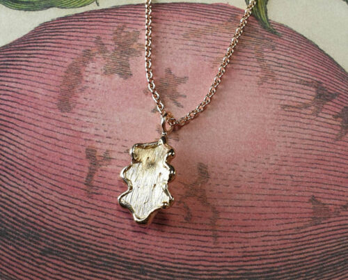 Roségouden hanger Eik. Rose gold Oak pendant. Gedenksieraad. Assieraad. Remembrance jewel. Oogst Amsterdam edelsmid