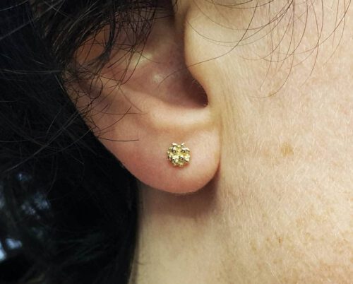 Geelgouden besjes oorsieraden Yellow gold Berries earstuds Oogst Amsterdam ontwerp & creatie