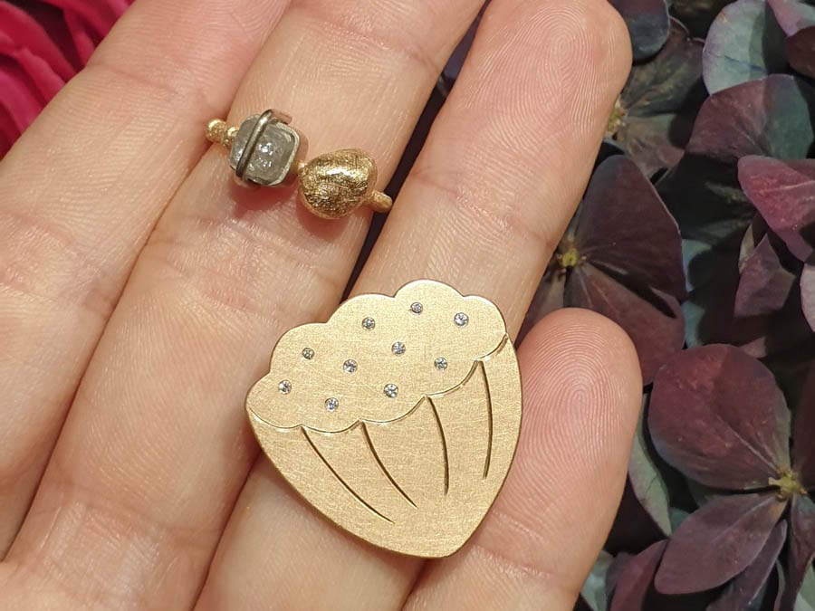 Ringen Japonais kei en lotus. Roségoud met diamant. Rosé gold with diamonds ring. Oogst Amsterdam