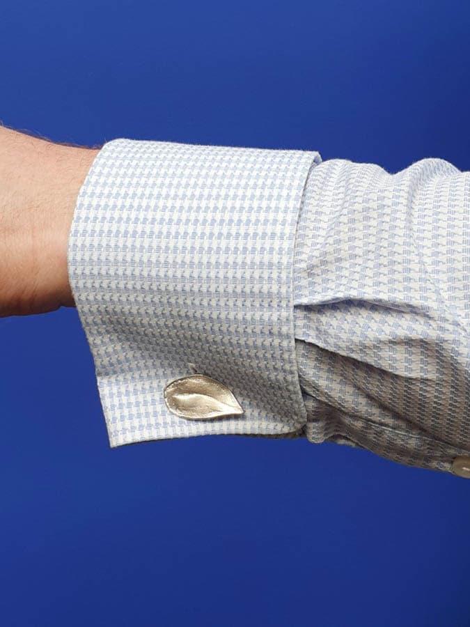Manchetknopen Blaadjes. Silver cufflinks Leafs. Oogst goudsmid Amsterdam