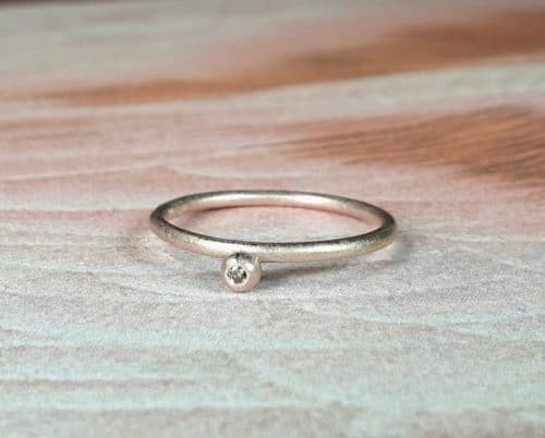 Stack rings Berries. Rose gold with a brown diamond. Oogst goldsmith Amsterdam