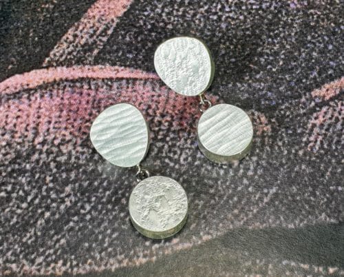 Zilveren oorbellen Japonais doosjes. Silver earrings Japonais. Oogst goudsmid Amsterdam