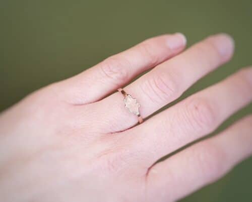 Roodgouden 'Eik' ring. Oogst sieraden, edelsmid Amsterdam
