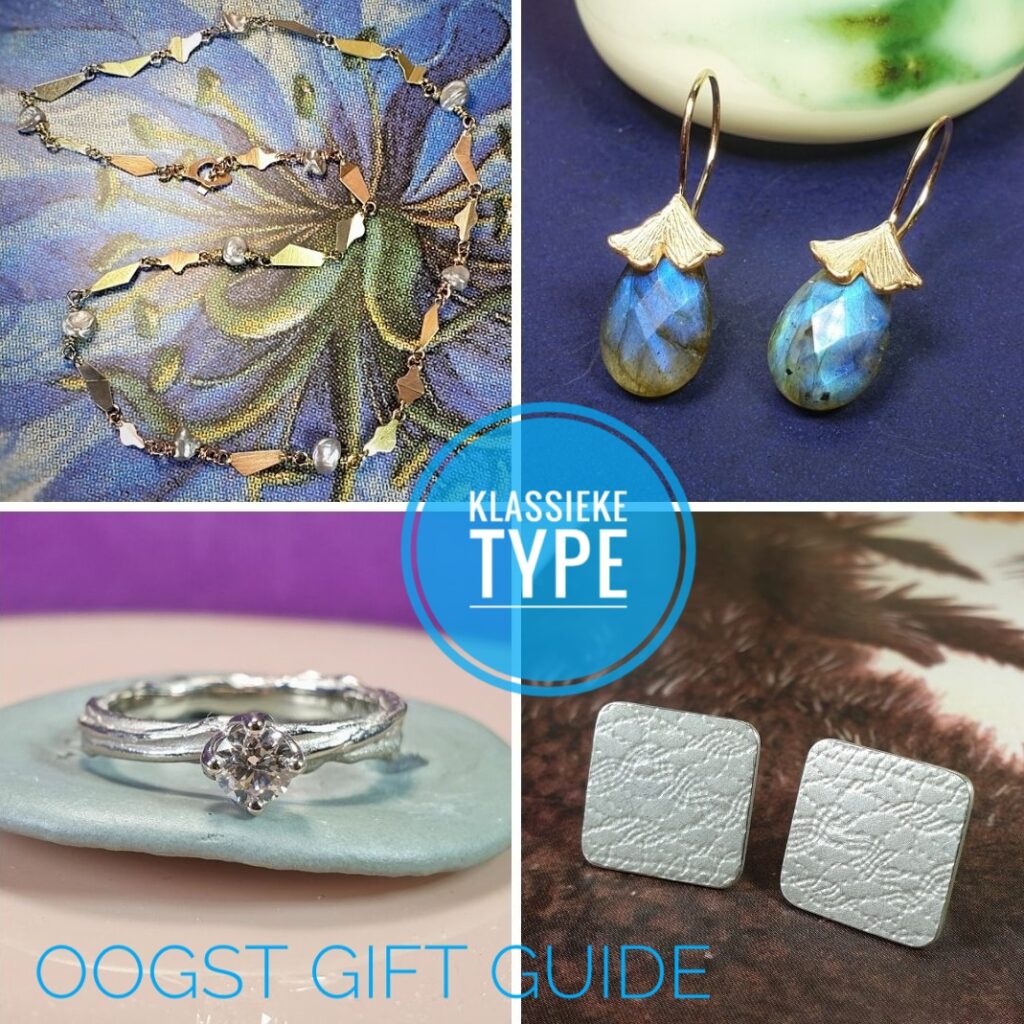 Gift Guide by Oogst jewellery in Amsterdam. Jewellery gift guide for the Classic Type, that loves quality and good design.