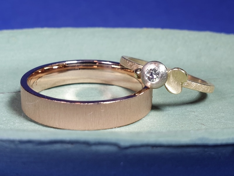 Wedding rings from the 'Simplicity' and 'Boletus' series. Design by Oogst Jewellery in Amsterdam