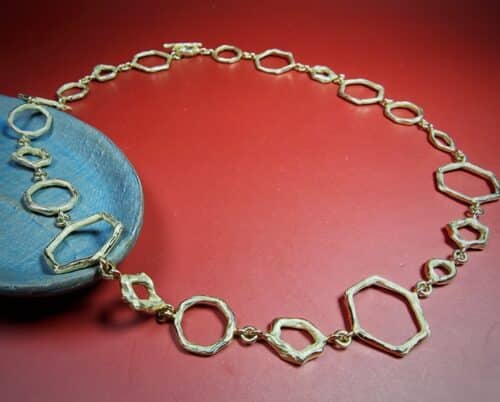 gouden collier amorf & hoekig