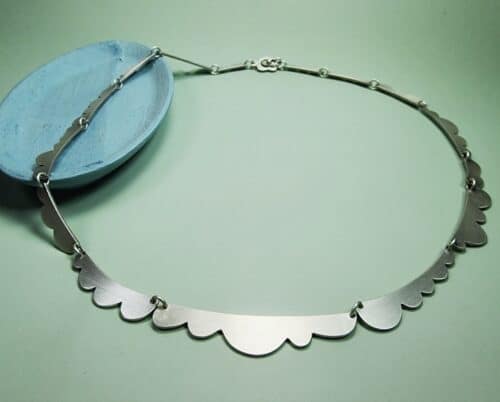 zilveren collier lineair * wolken