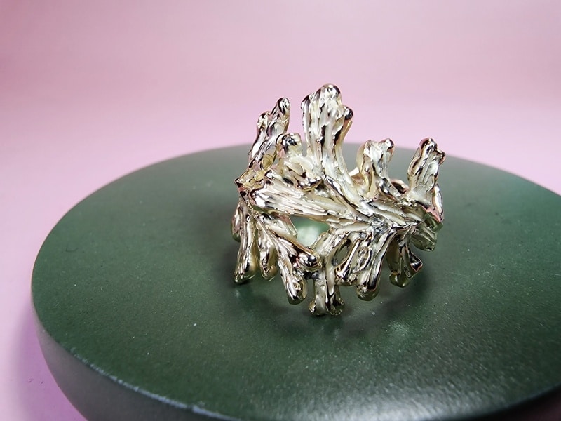 Zeewier ring van eigen goud gemaakt. sieraad ontwerp van Oogst